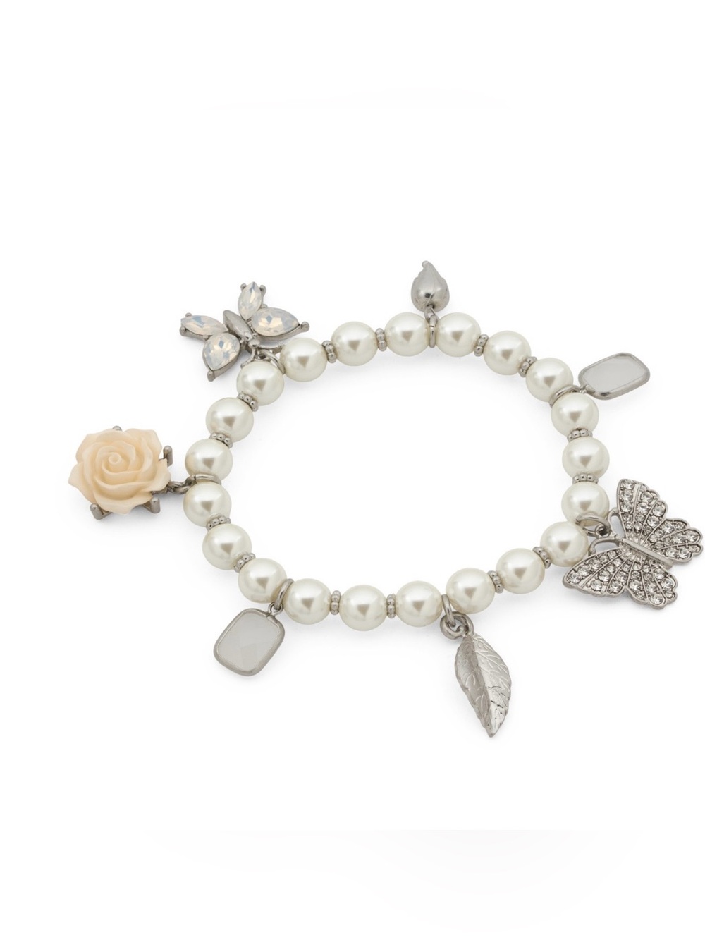 Patricia Nash Stretch FauxPearl Charm Bracelet